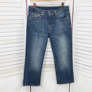 Levi's 514 Jeans Women Size 30 Blue Custom Crop Straight Leg Mid Rise Relaxed